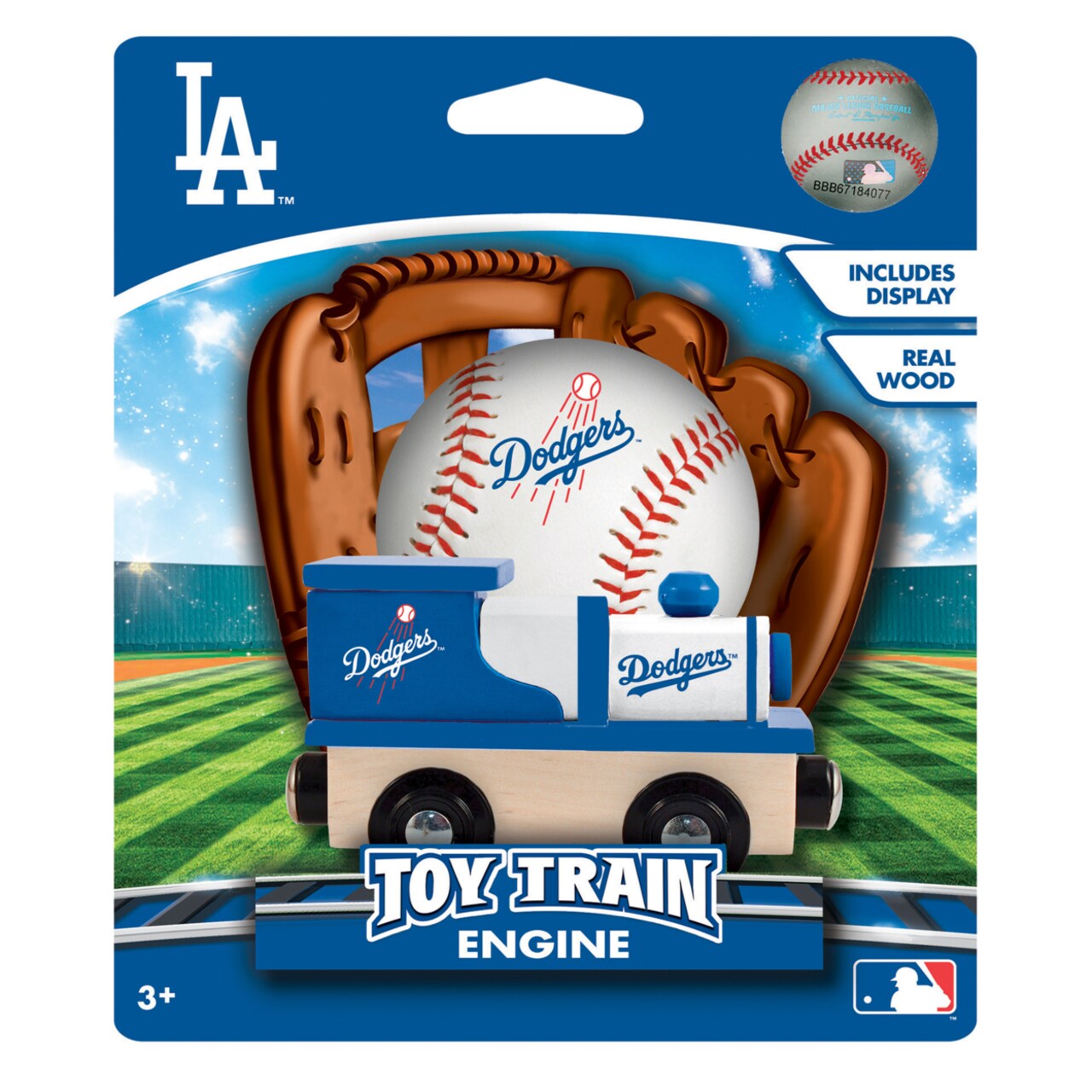 Masterpieces Officially Licensed MLB Los Angeles Dodgers Wooden Toy Train Engine For Kids